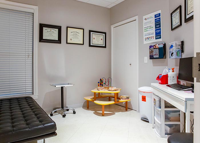 Examination room with toys