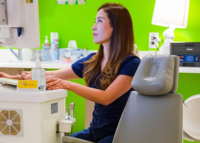 Reviewing images of patient's mouth